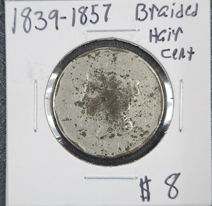 1839-1857 Braided Hair Cent A57M — Obverse