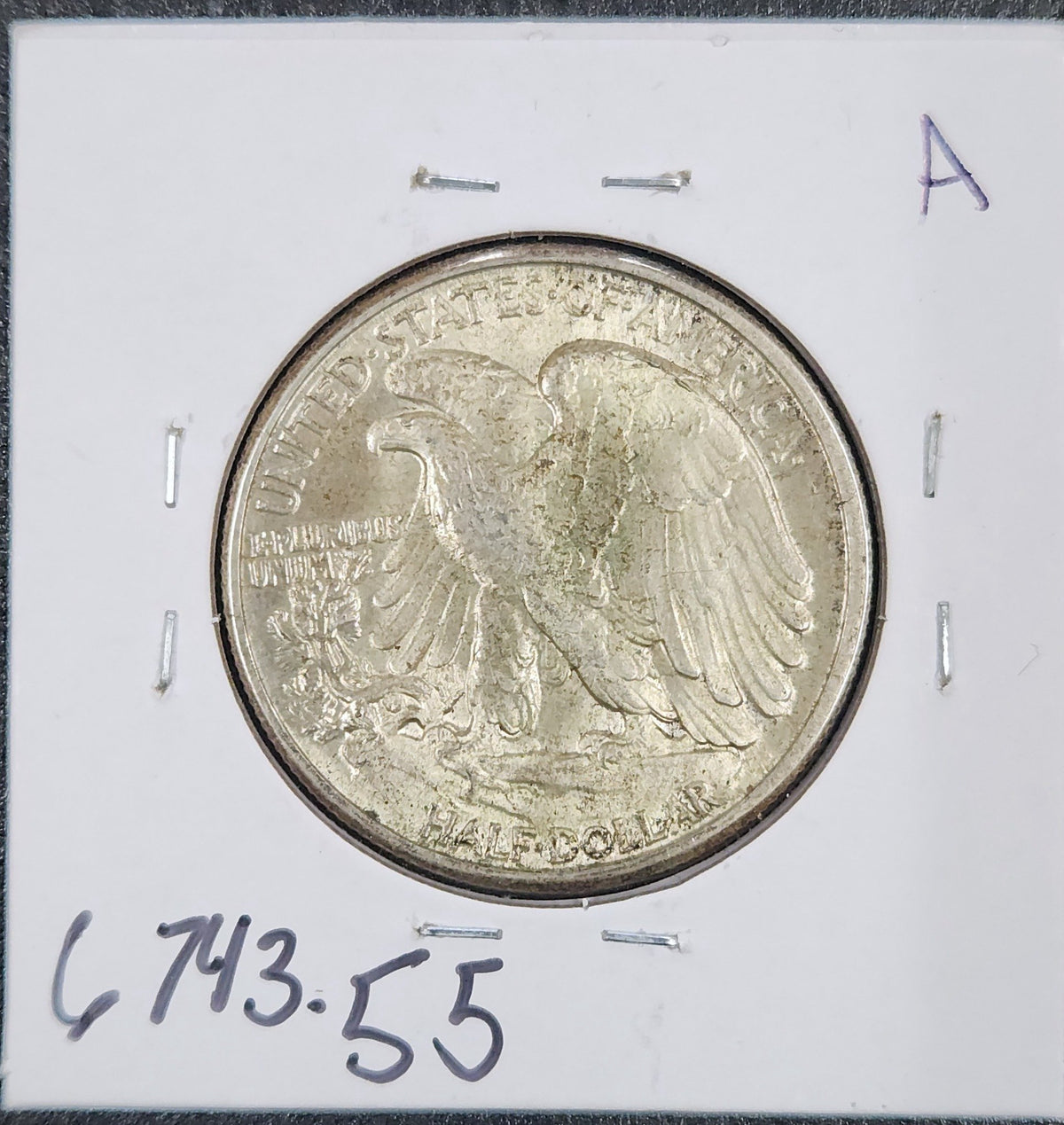 1941 Walking Liberty Half AU-55 6743.55-A — Reverse