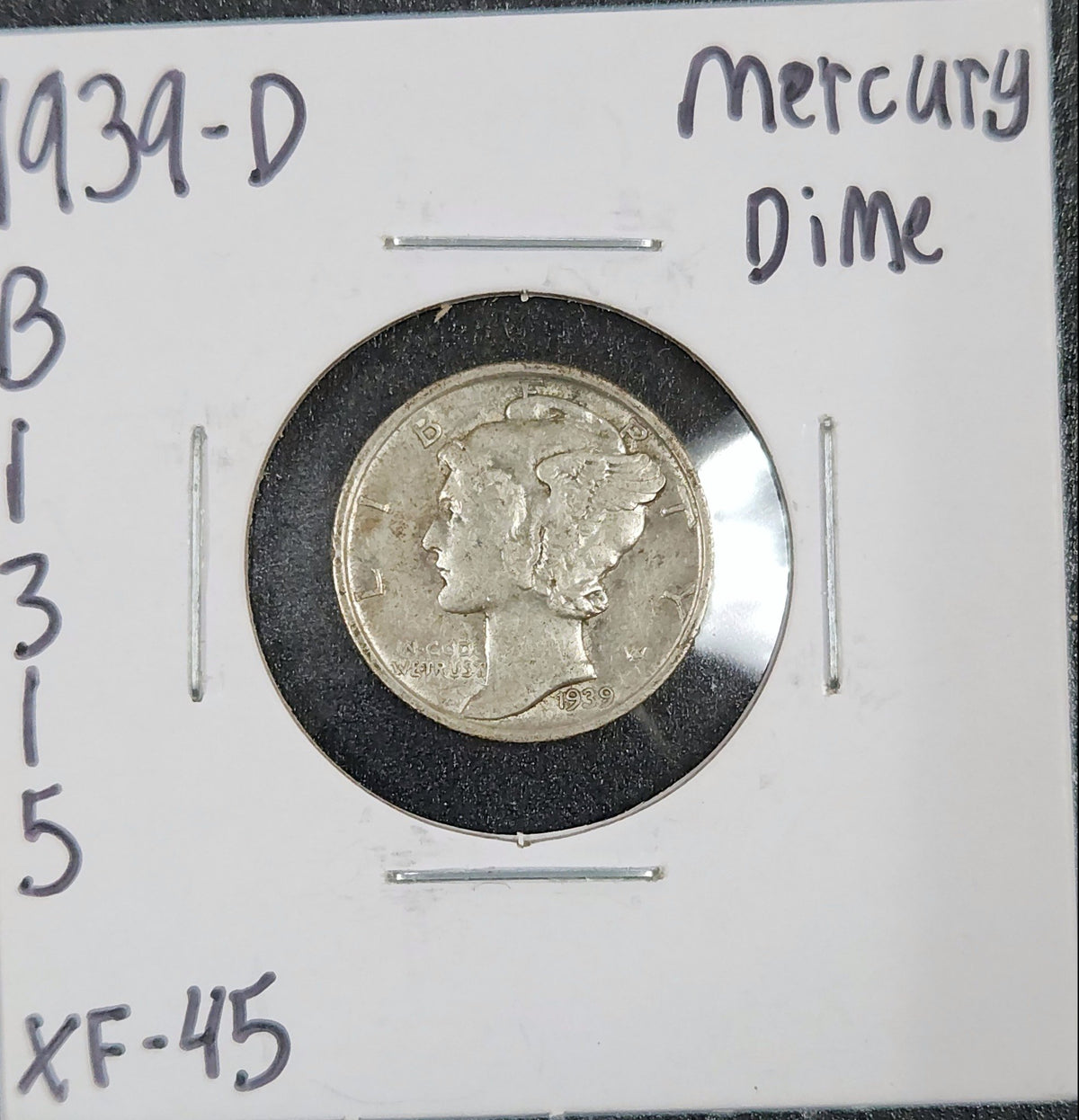 1939-D Mercury Dime XF-45 4595.45-A — Obverse