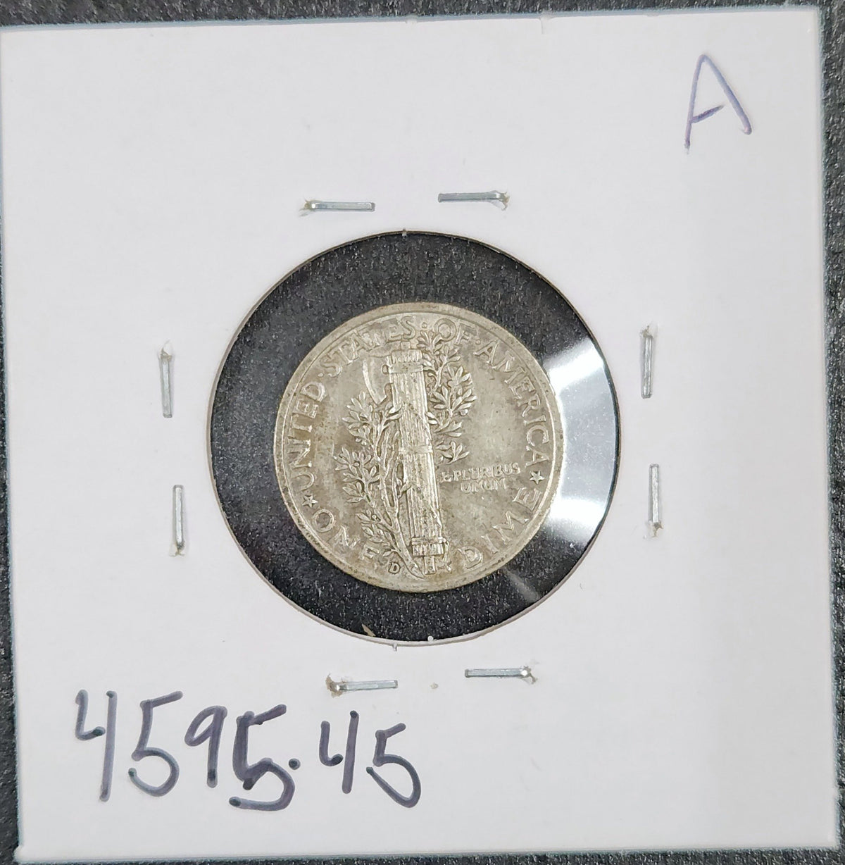 1939-D Mercury Dime XF-45 4595.45-A — Reverse