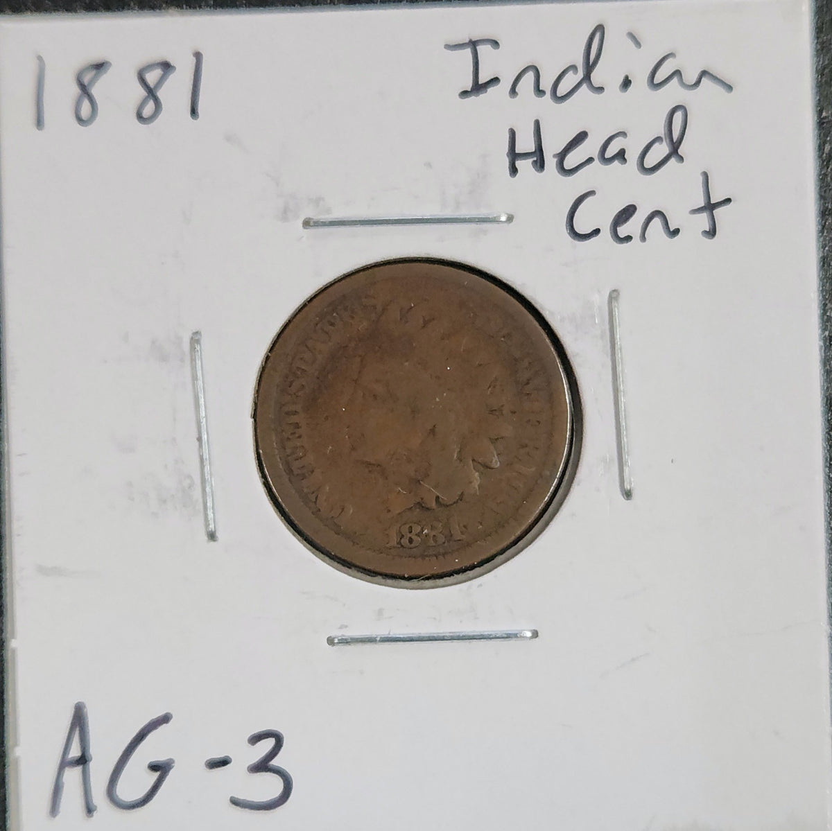 1881 Indian Head Cent AG-3 1356.3-A — Obverse