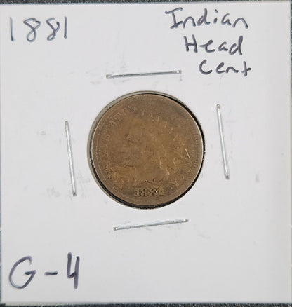 1881 Indian Head Cent G-4 1356.4-A — Obverse