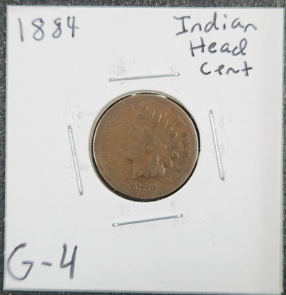 1884 Indian Head Cent G-4 1365.4-A — Obverse