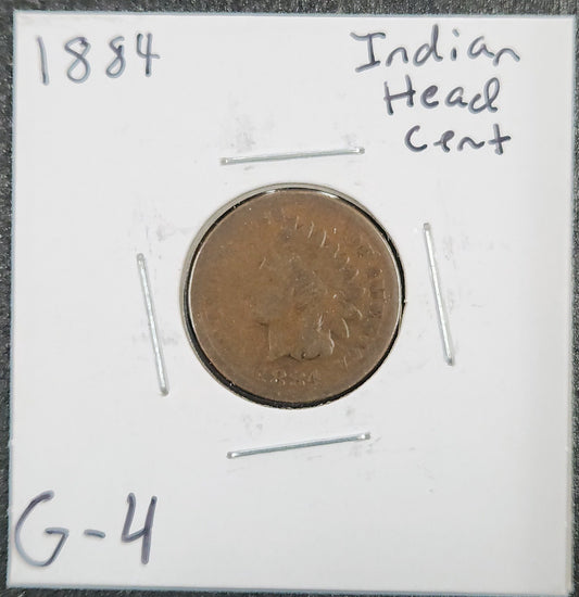 1884 Indian Head Cent G-4 1365.4-A — Obverse