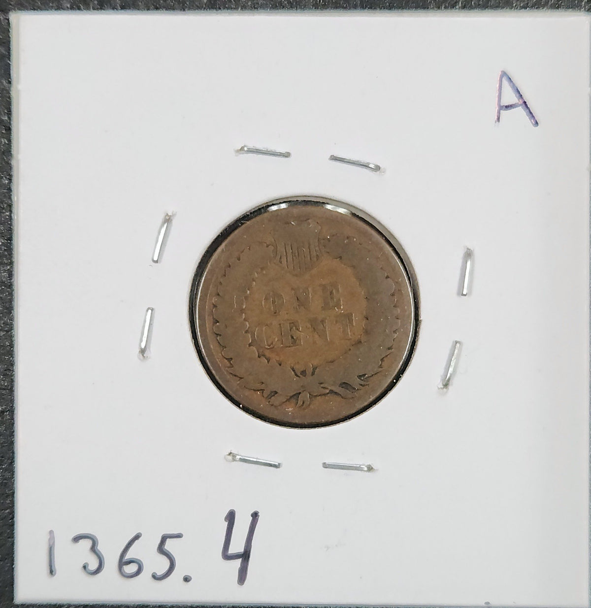 1884 Indian Head Cent G-4 1365.4-A — Reverse