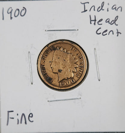 1900 Indian Head Cent Fine 1422.D12 1422.D12-B — Obverse
