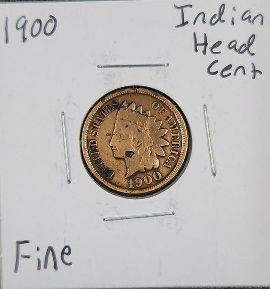 1900 Indian Head Cent Fine 1422.D12 1422.D12-B — Obverse