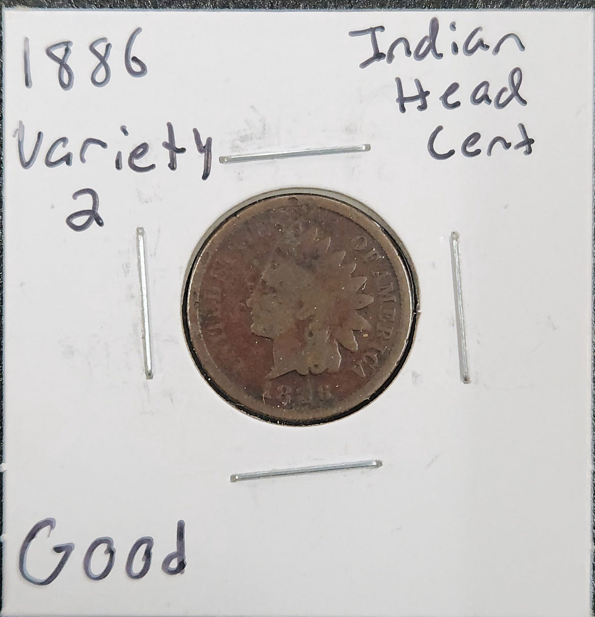 1886 Indian Head Cent Variety 2 GOOD 1374.D4-A — Obverse