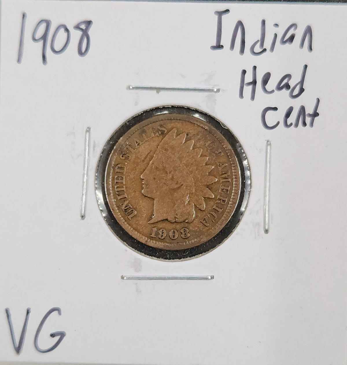 1908 Indian Head Cent VG 1446.D8-A — Obverse
