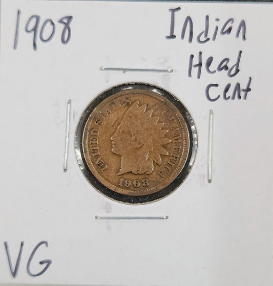 1908 Indian Head Cent VG 1446.D8-A — Obverse