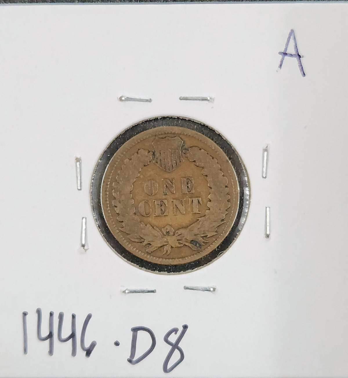 1908 Indian Head Cent VG 1446.D8-A — Reverse