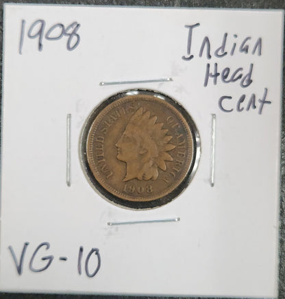 1908 Indian Head Cent VG-10 1446.10-A — Obverse