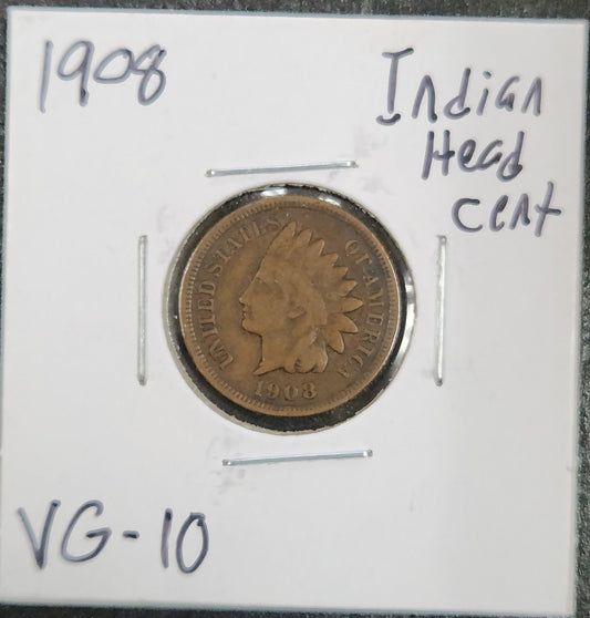 1908 Indian Head Cent VG-10 1446.10-A — Obverse