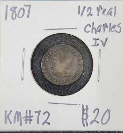 1807 1/2 Real Charles IV KM#72 K38J — Obverse