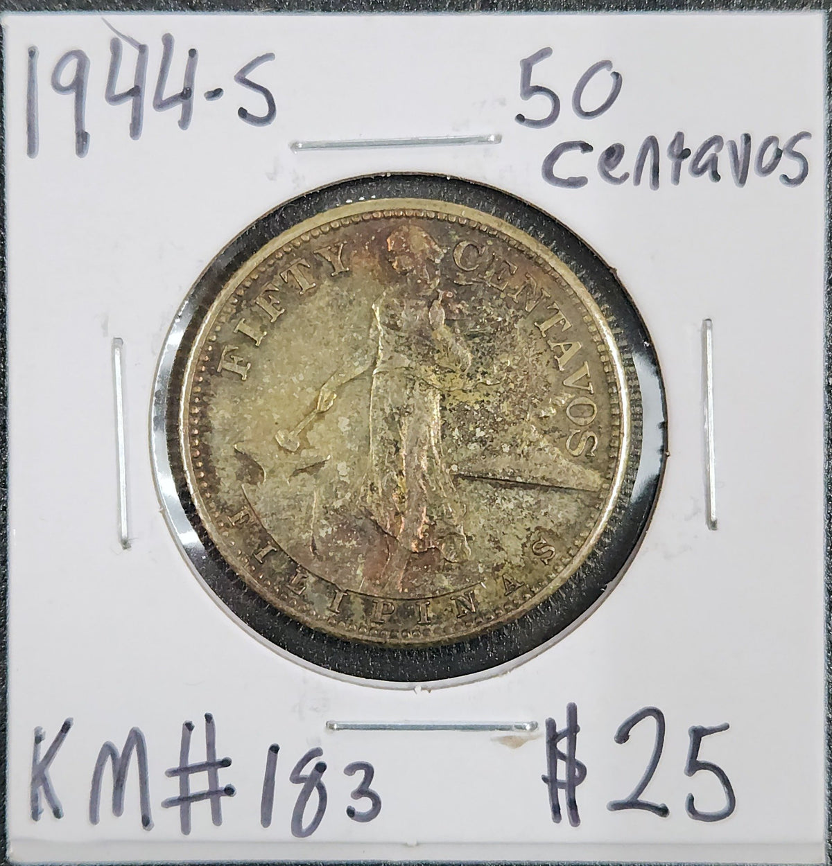 1944-S 50 Centavos KM#183 NDTJ — Obverse