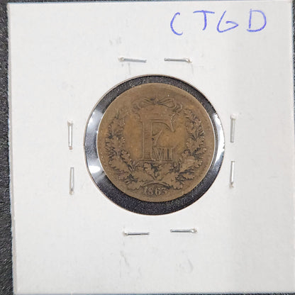 1863 1 Skilling Rigsmont Frederik CTGD — Reverse
