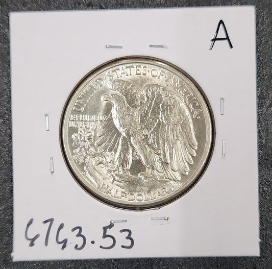 1947-D Walking Liberty Half AU-53 — Reverse