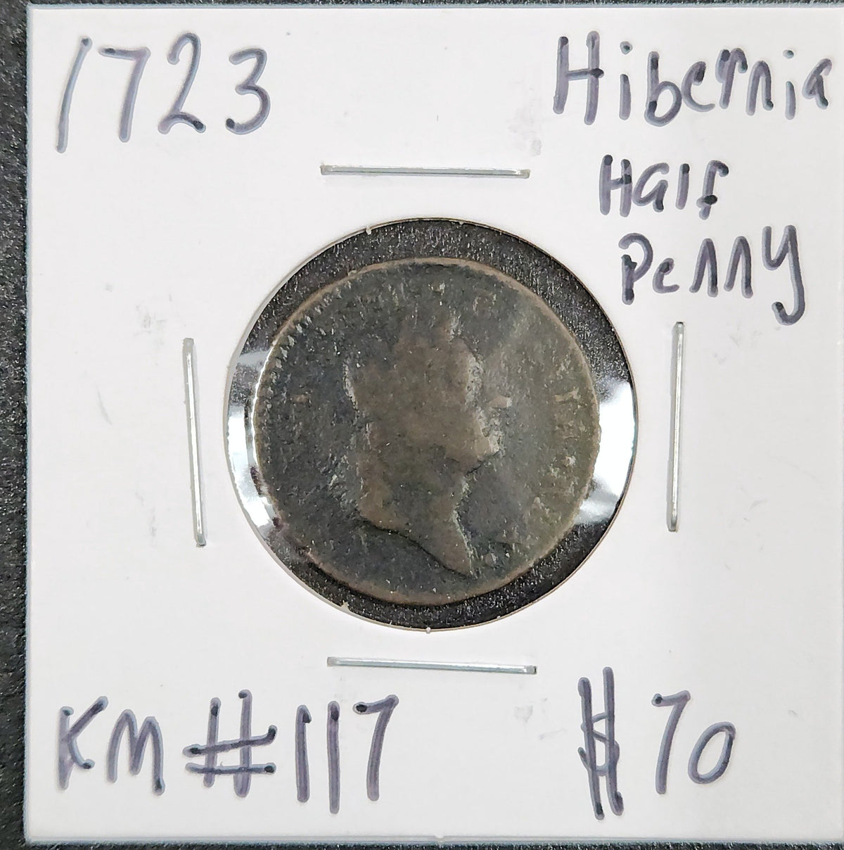 1723 Hibernia Half Penny KM#117 B5MM — Obverse