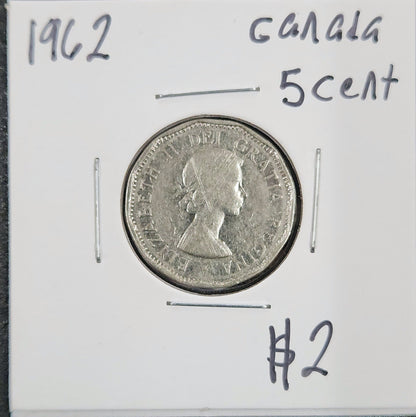 1962 Canada 5 Cent 45MR — Obverse