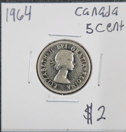 1964 Canada 5 Cent GK5Y — Obverse