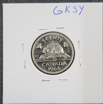 1964 Canada 5 Cent GK5Y — Reverse