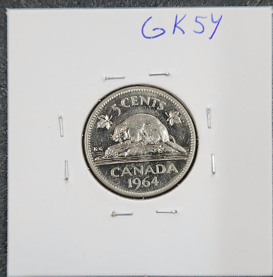1964 Canada 5 Cent GK5Y — Reverse
