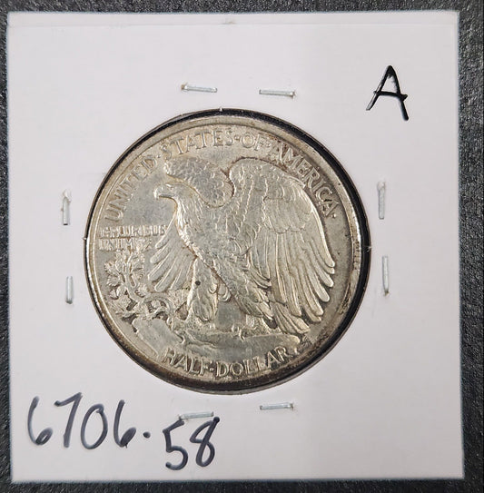 1936 Walking Liberty Half AU-58 — Reverse