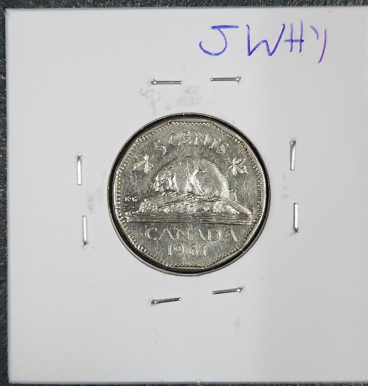 1961 Canada 5 Cent JWHY — Reverse