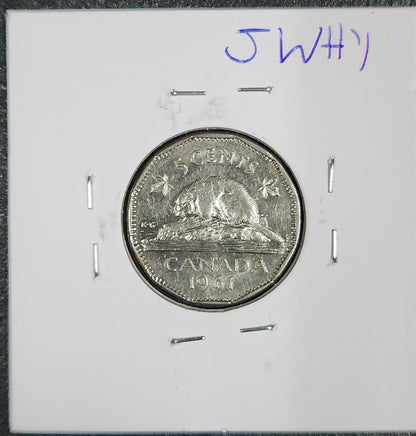 1961 Canada 5 Cent JWHY — Reverse