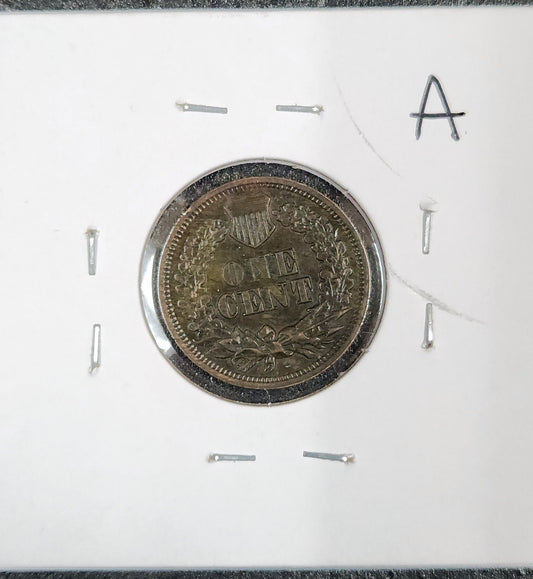 1864 "L" On Ribbon Indian Head Cent AU55 Rim Bump 1452.55-A — Reverse