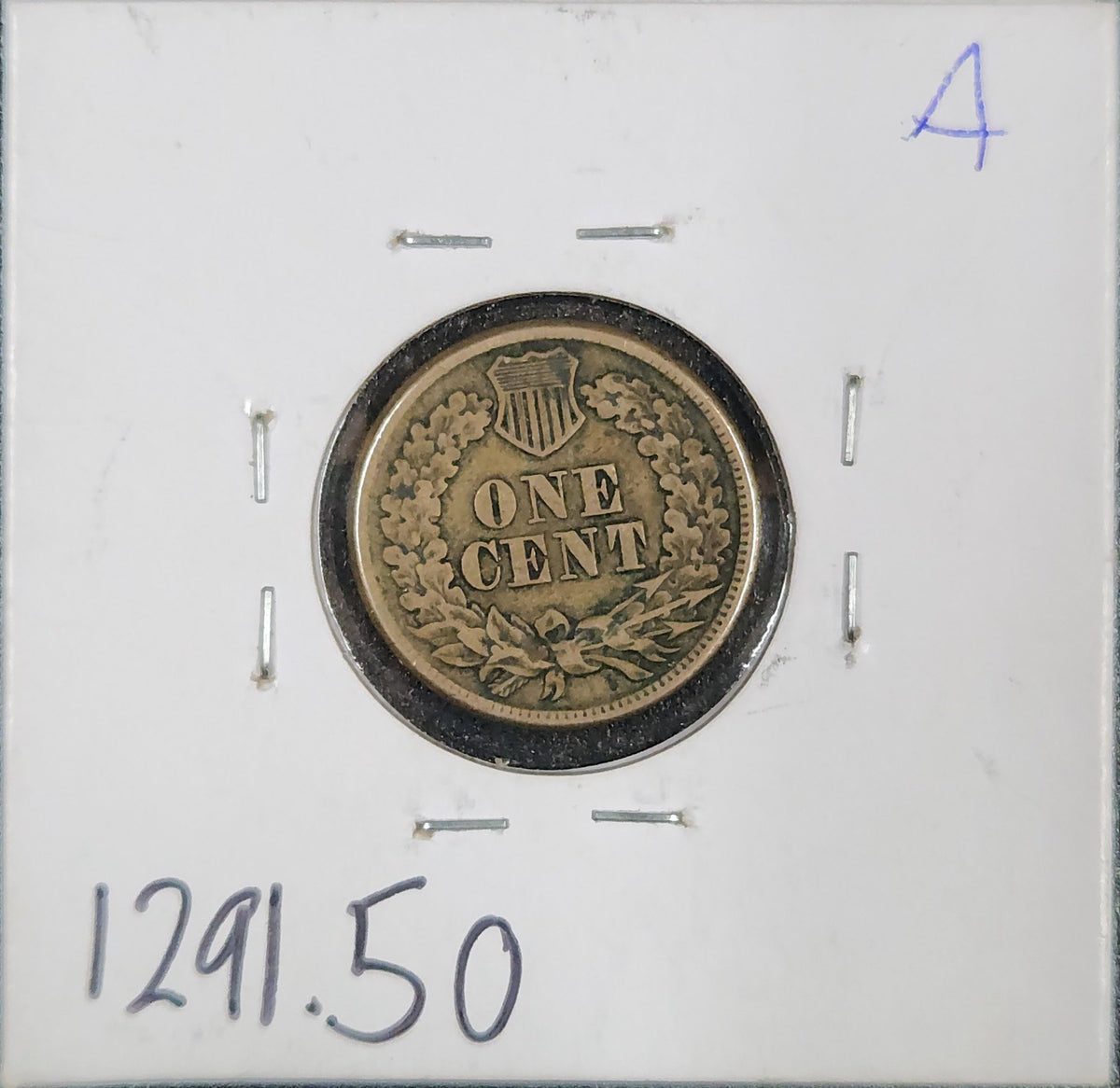 1860 Round Bust Indian Head Cent AU50 1291.50-A — Reverse