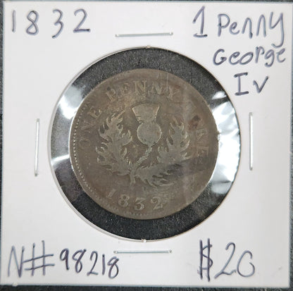 1832 1 Penny George IV N#98218 SEYR — Obverse