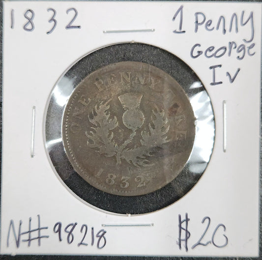 1832 1 Penny George IV N#98218 SEYR — Obverse