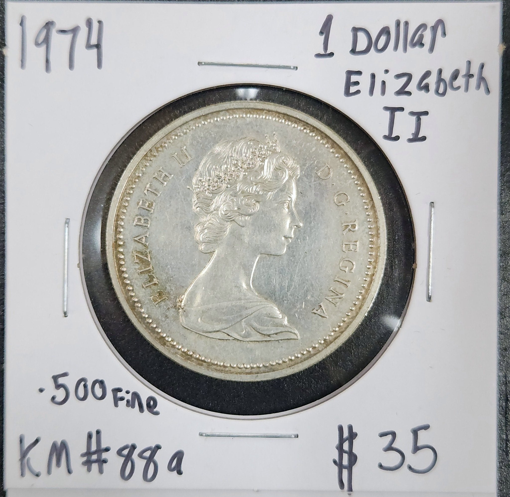 ★希少★　イギリス領　シンガポール　マラヤ　K23　　外国紙幣　記念紙幣 1974 Canada Silver Dollar Elizabeth II Winnipeg Centennial KM#88a