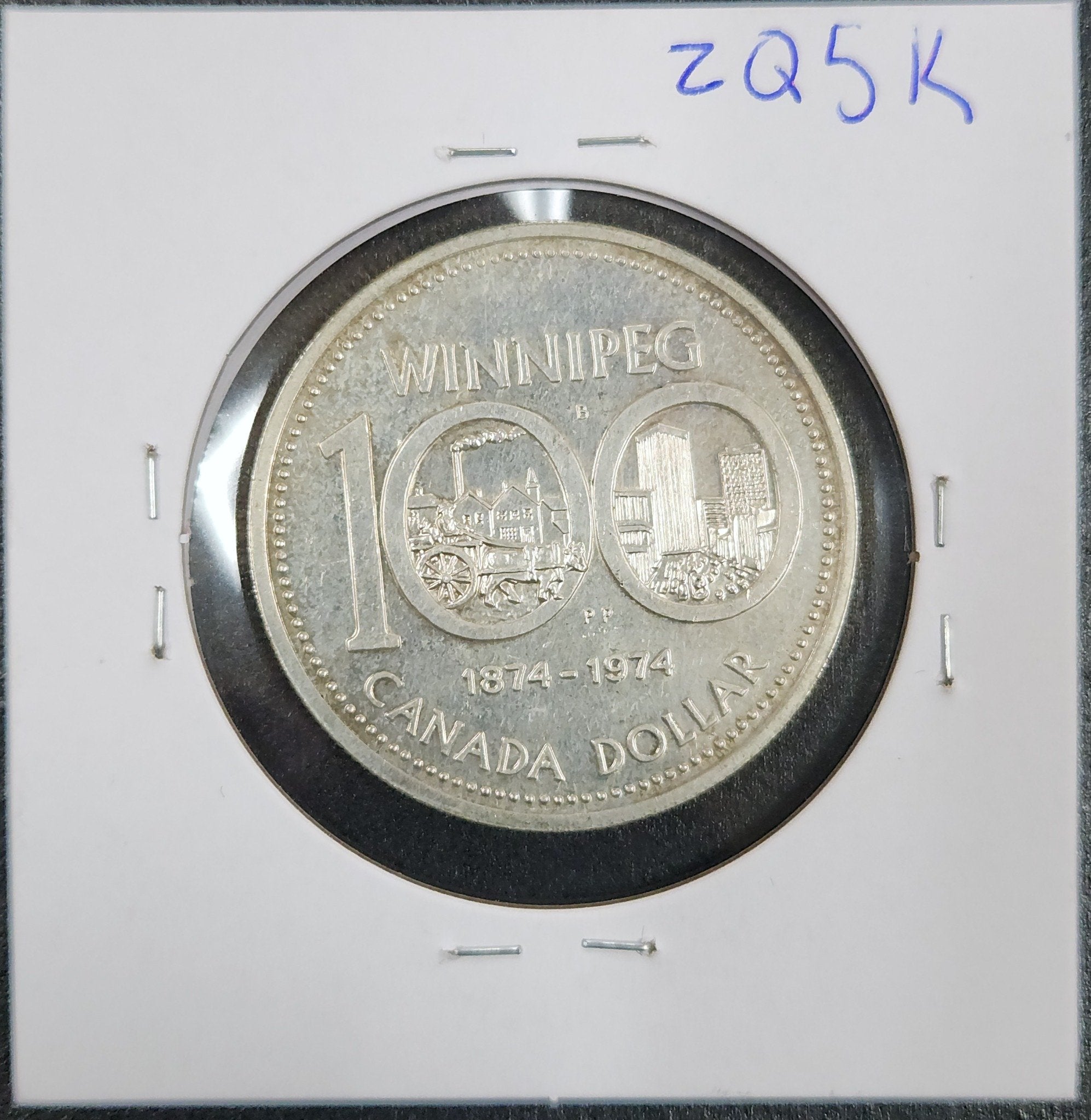 1974 Canada Silver Dollar Elizabeth II Winnipeg Centennial KM#88a