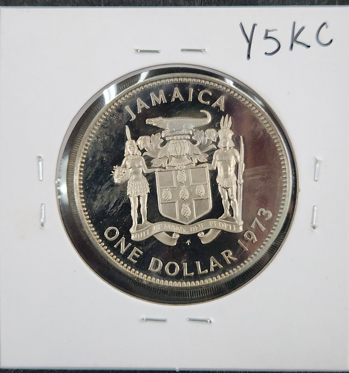 1973 1 Dollar Bustamante First Prime Minister KM#57 Y5KC — Reverse