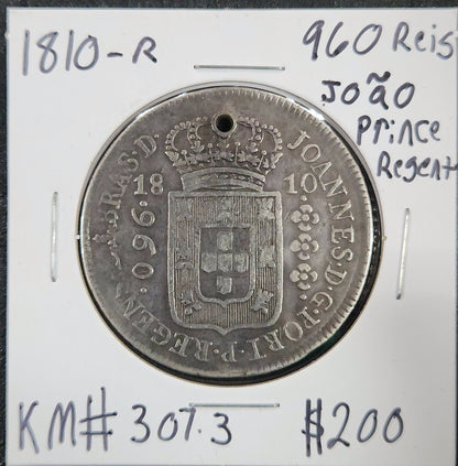 1810-R 960 Reis João Prince Regent KM#307.3 TTA9 — Obverse