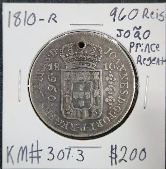 1810-R 960 Reis João Prince Regent KM#307.3 TTA9 — Obverse