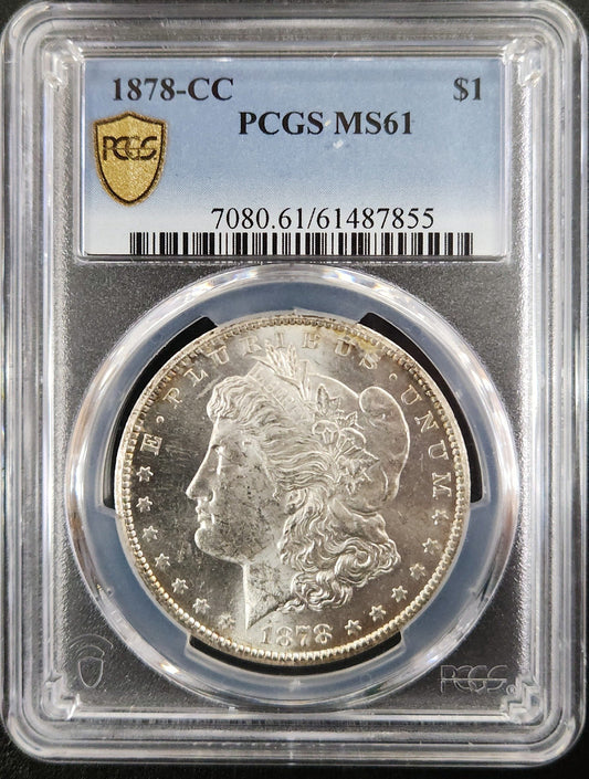 1878-CC MS61 Morgan Dollar Carson City PCGS 7446.61-1000070800061061487855 — Obverse