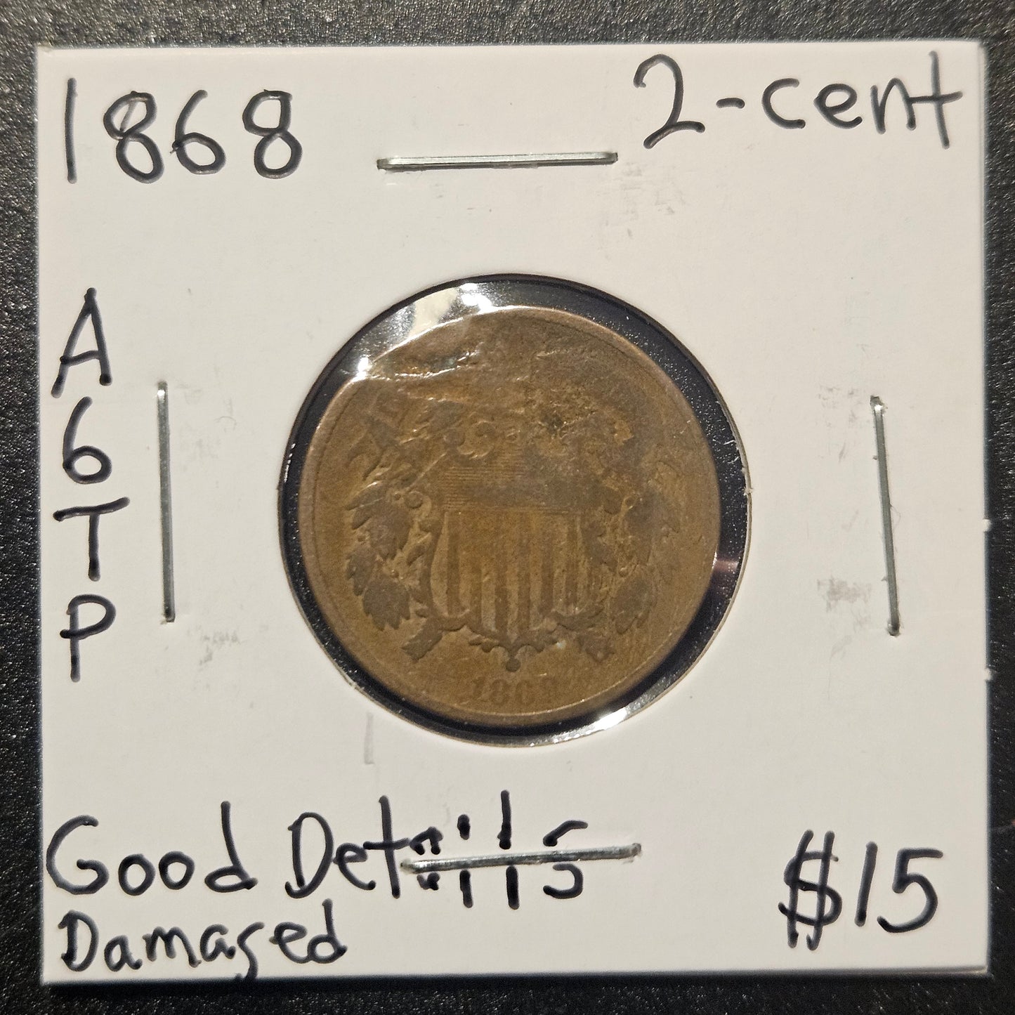 1868 2-Cent Piece Good Details A6TP