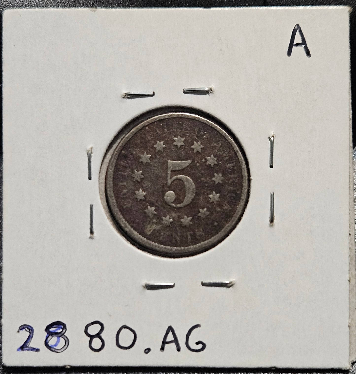 1875 Shield Nickel AG 2880.AG-A