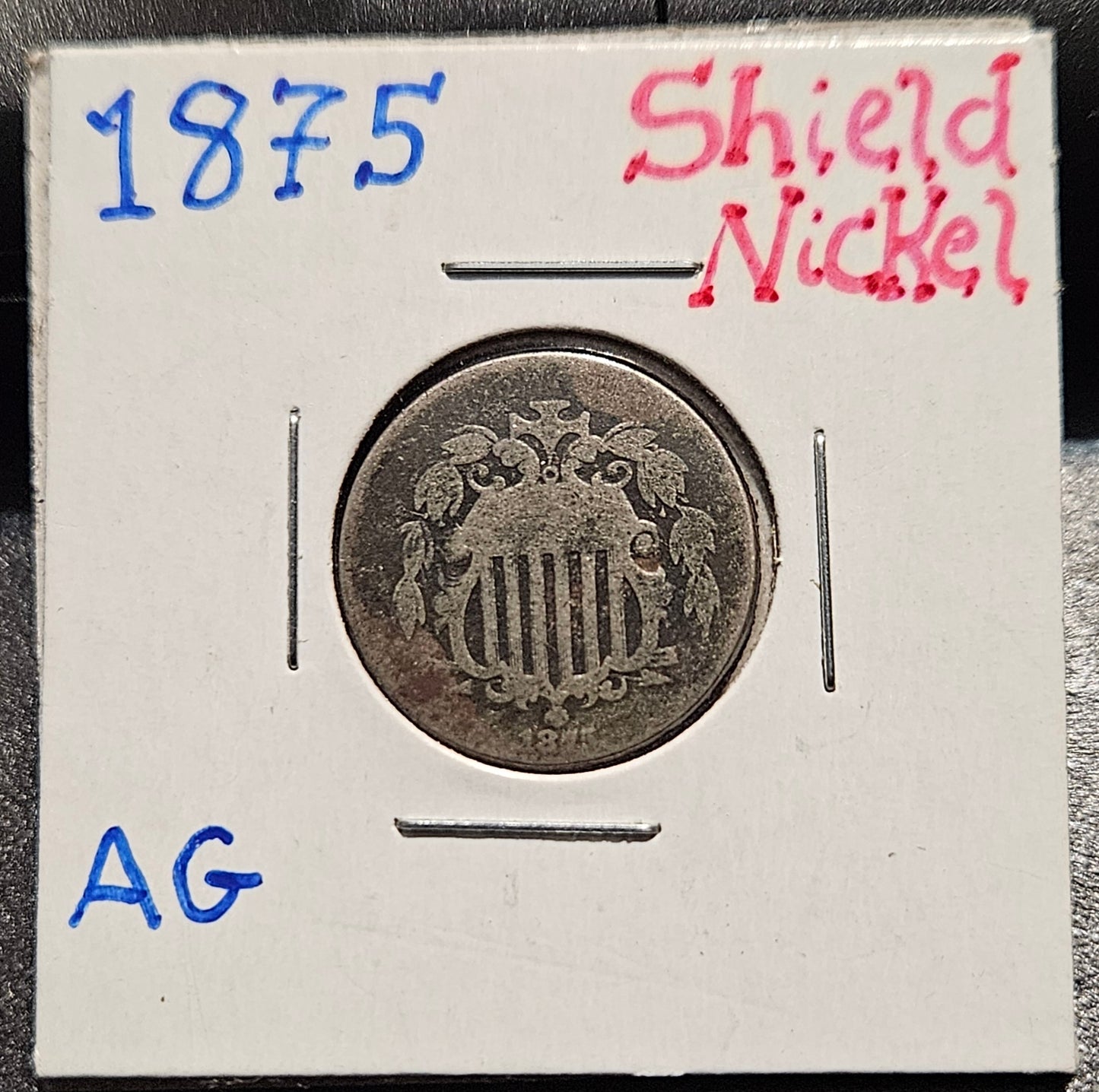 1875 Shield Nickel AG 2880.AG-A