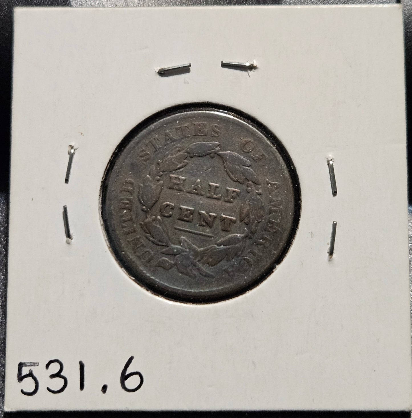 1828 Half Cent 1/2-Cent 13 Stars G-6 531.6-A