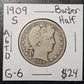 1909-S Barber Half Dollar Good A6TD