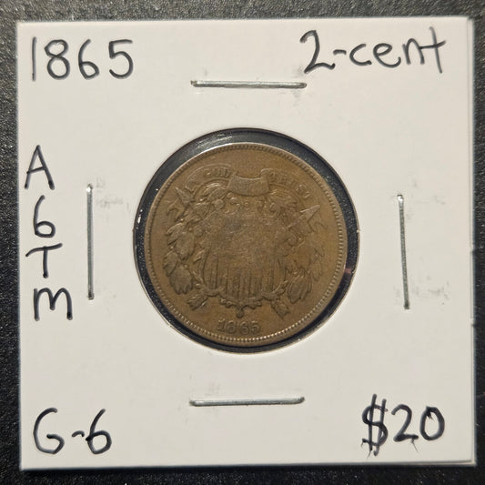 1865 2-Cent Piece Good A6TM