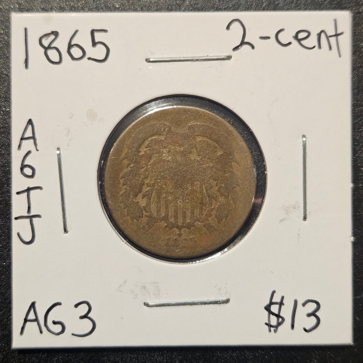 1865 2-Cent Piece Almost Good A6JP