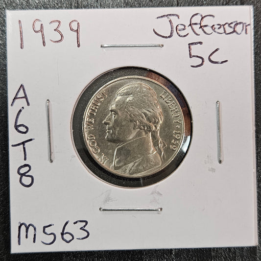 1939 Jefferson Nickel Mint State A6T8