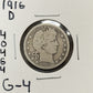 1916 D Barber Quarter - Good ( 40464 )