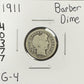 1911 Barber Dime - Good ( 40377 )