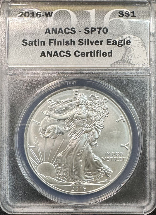 2016 W American Eagle Satin Finish - ANACS SP70 ( 40293 )